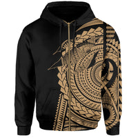 Hawaii Polynesian Zip Hoodie In My Heart Ryan Style Gold - Polynesian Pride
