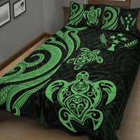 Kosrae Quilt Bed Set - Green Tentacle Turtle - Polynesian Pride