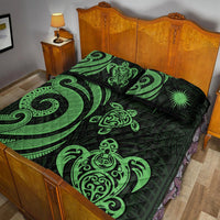 Marshall Islands Quilt Bed Set - Green Tentacle Turtle - Polynesian Pride