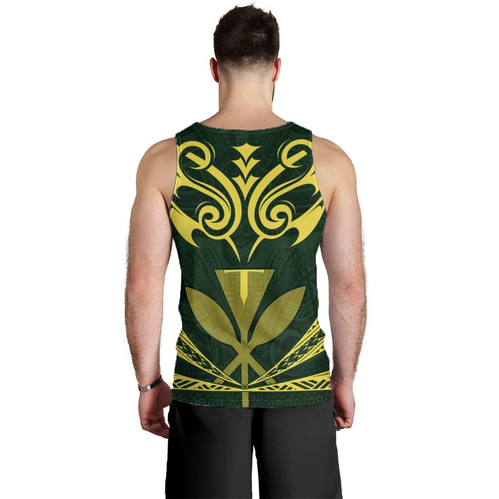 Hawaii Kanaka Polynesian Football Jersey Men's Tank Top - Green - Bernice - AH - Polynesian Pride