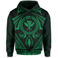 Polynesian Kakau Kanaka Turtle Map Hawaii Hoodie Circle Style Green - Polynesian Pride