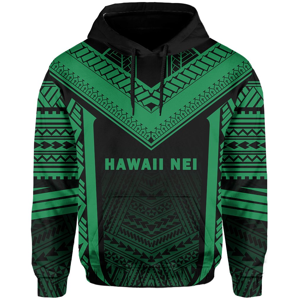 Hawaii Kanaka Polynesian Hoodie Active Green - Polynesian Pride
