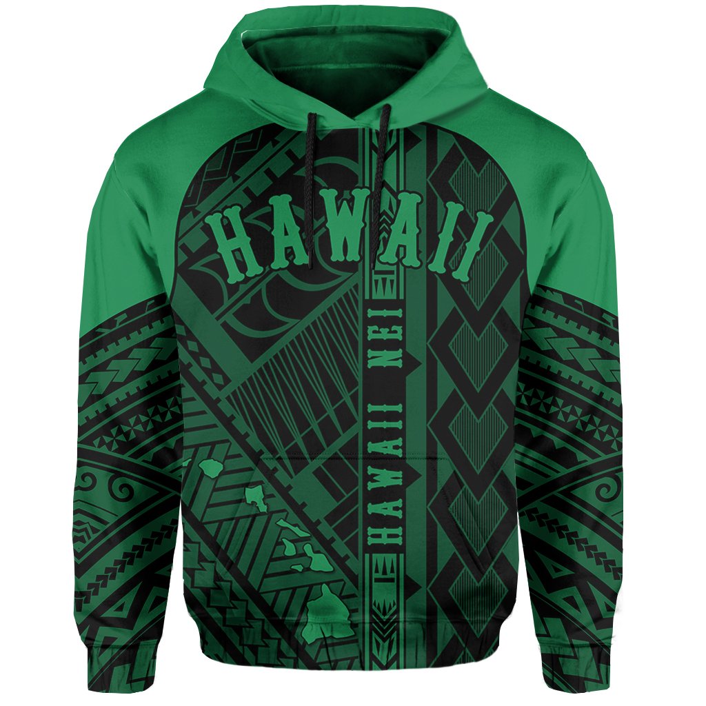 Hawaii Nei Hoodie Polynesian Green - Polynesian Pride