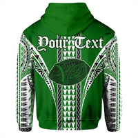 Custom Hawaii Hoodie Green Football Pullover Hoodie - Polynesian Pride