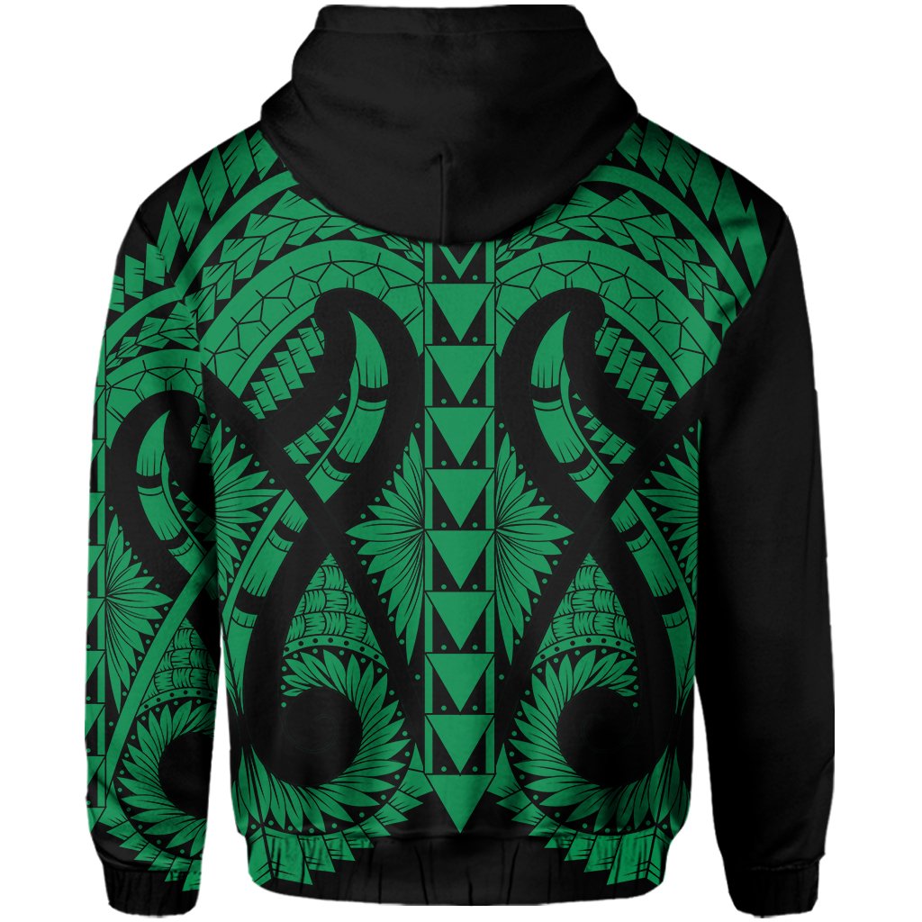Hawaii Polynesian Hoodie In My Heart Ryan Style Green - Polynesian Pride