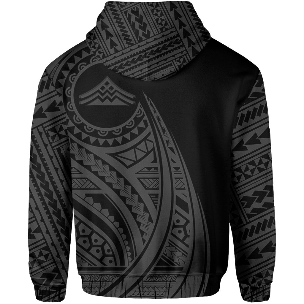 Hawaii Mauna Kea Polynesian Zip up Hoodie Tatoo Style Grey - Polynesian Pride