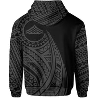 Hawaii Mauna Kea Polynesian Hoodie Tatoo Style Grey - Polynesian Pride