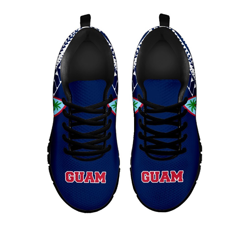 Guam Athletic Sneakers - Guam Coat Of Arms (Black/Blue versions) - A0 - Polynesian Pride