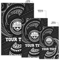 Federated States Of Micronesia Custom Personalised Area Rug - White Tribal Wave - Polynesian Pride