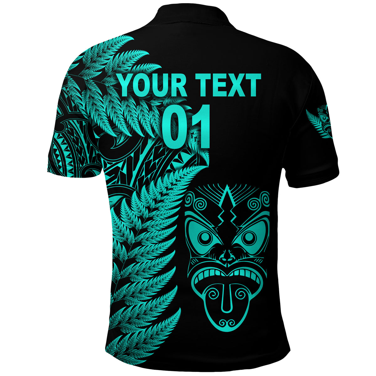 Custom New Zealand Haka Rugby Maori Polo Shirt Silver Fern Vibes Turquoise LT8 - Polynesian Pride