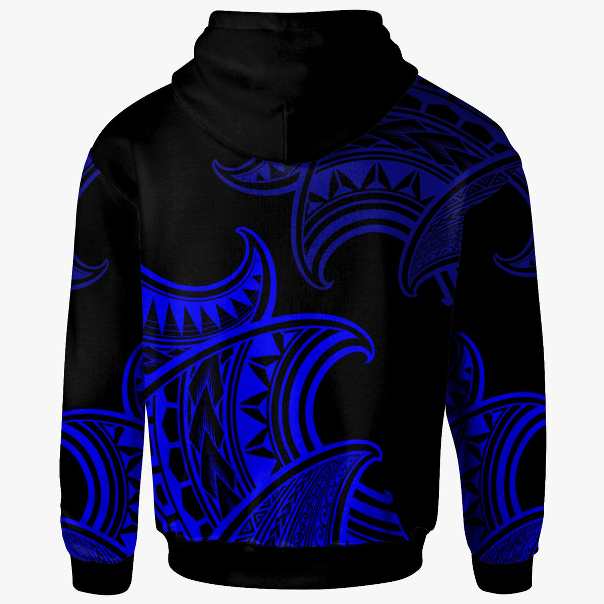 Polynesian Hoodie Sea Ripples Pattern Blue Color - Polynesian Pride