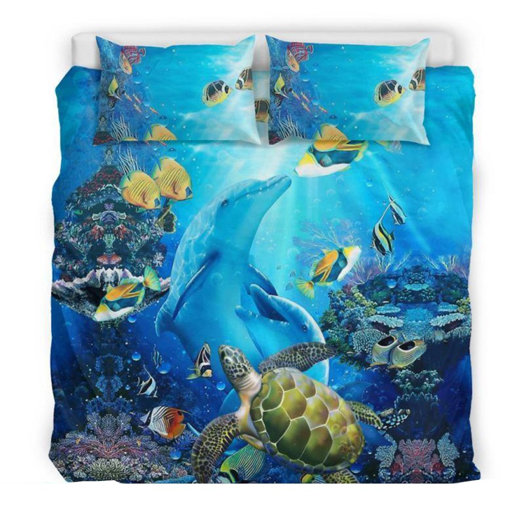 Hawaii Duvet Cover Set - Dolphin & Turtle - Polynesian Pride
