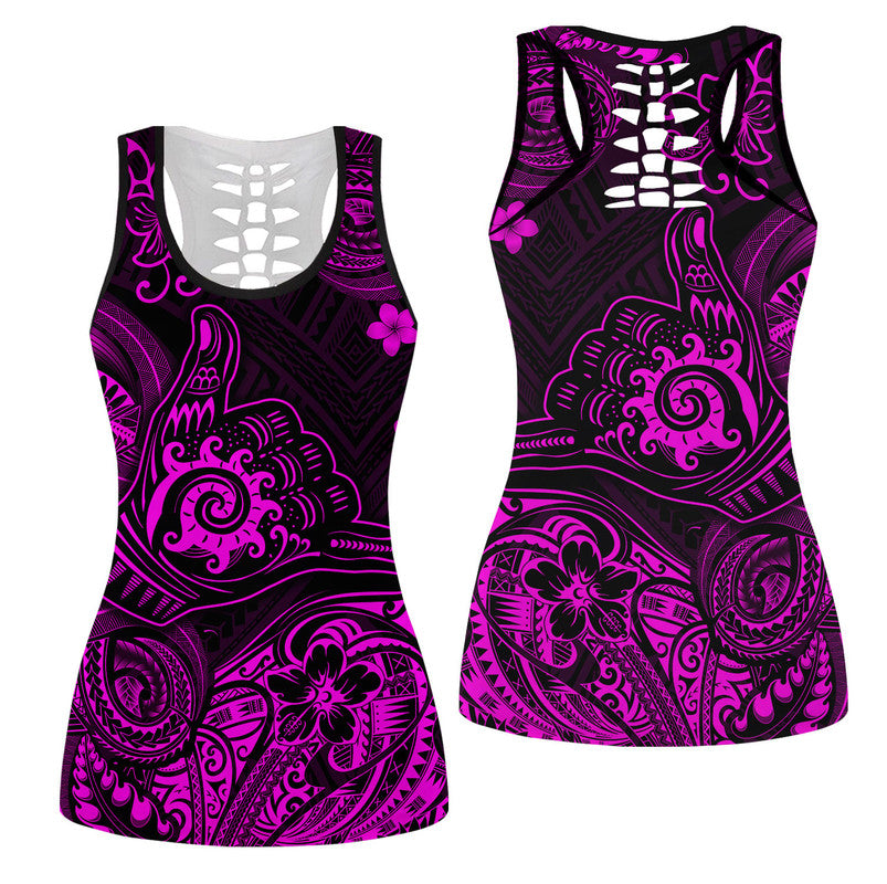 Hawaii Shaka Polynesian Hollow Tank Top Unique Style - Pink LT8 Female Pink - Polynesian Pride