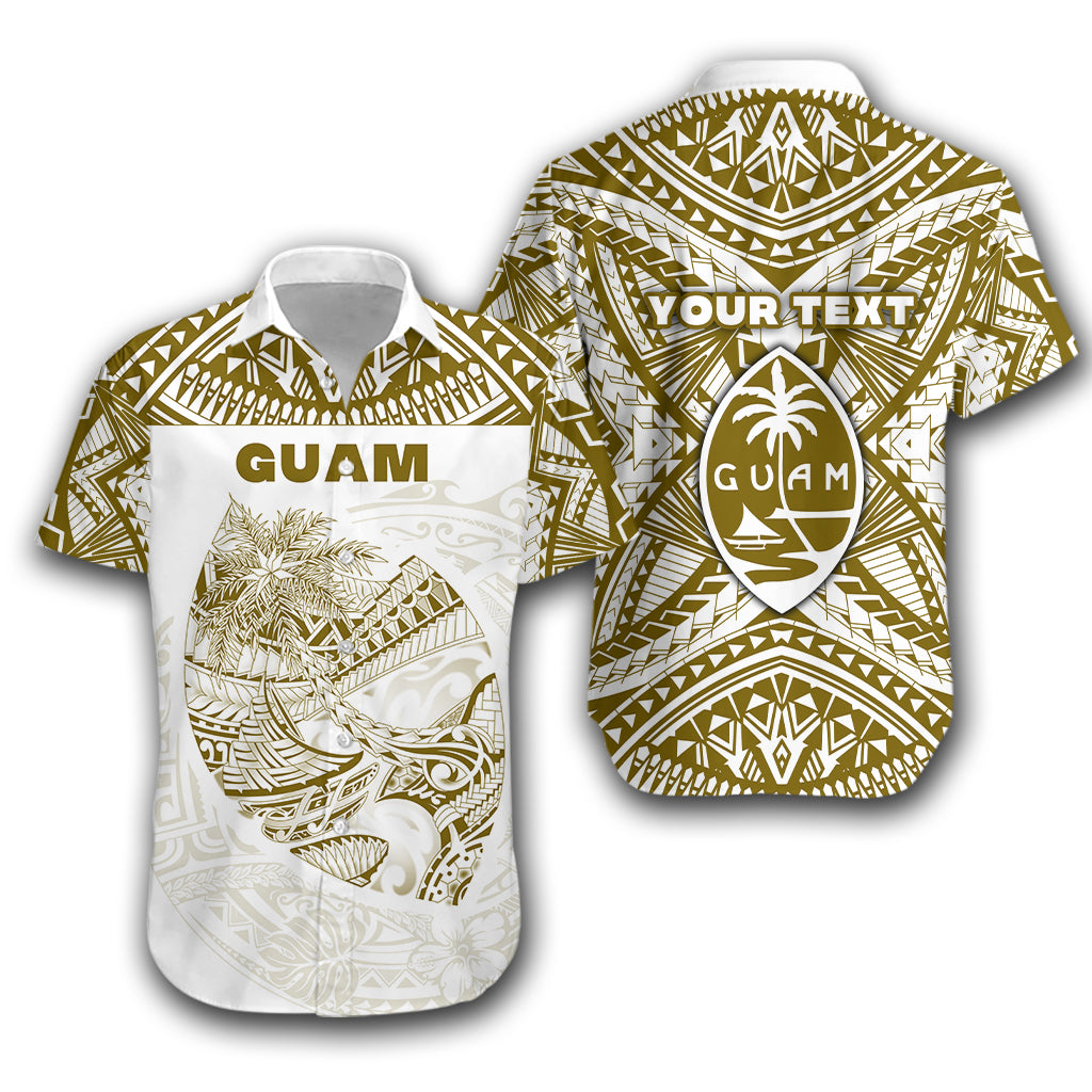 (Custom Personalised)Guam Rugby Hawaiian Shirt Polynesian Patterns - Gold Old LT16 Unisex Gold - Polynesian Pride