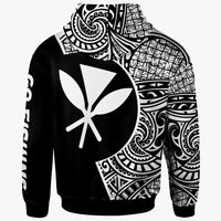 Hawaii Hoodie Hook Tattoo Black Color - Polynesian Pride