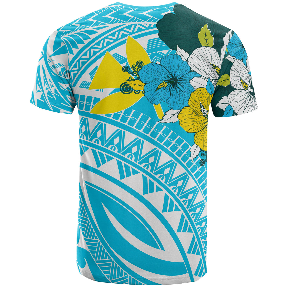 Hawaii T Shirt Polynesian Pattern Aquamarine Stone Blue Color - Polynesian Pride