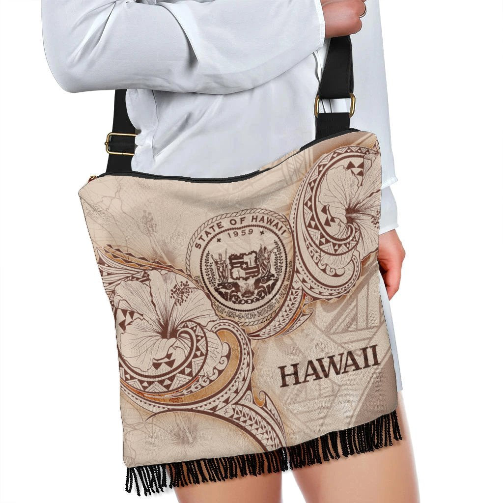 Hawaii Boho Handbag - Hibiscus Flowers Vintage Style - Polynesian Pride