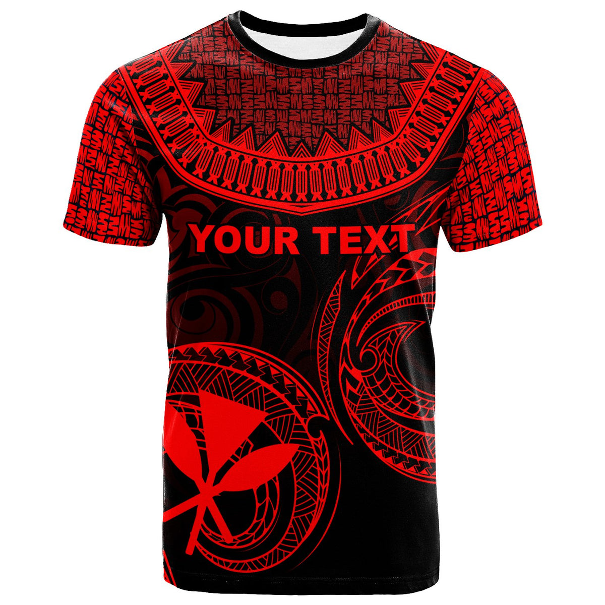 Hawaii Custom T Shirt Unique Serrated Texture Red Unisex Red - Polynesian Pride
