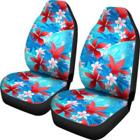 Hawaii Car Seat Covers - Hibiscus Plumeria - 08 N3 Universal Fit Black - Polynesian Pride