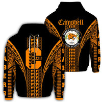 Hawaii Hoodie James Campbell High Zip Hoodie Unisex Black - Polynesian Pride