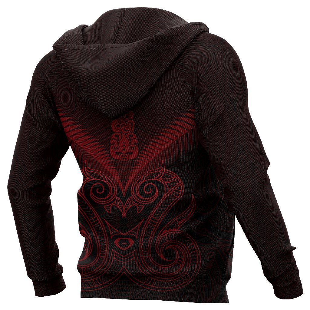 Maori Manaia New Zealand Hoodie Red - Polynesian Pride