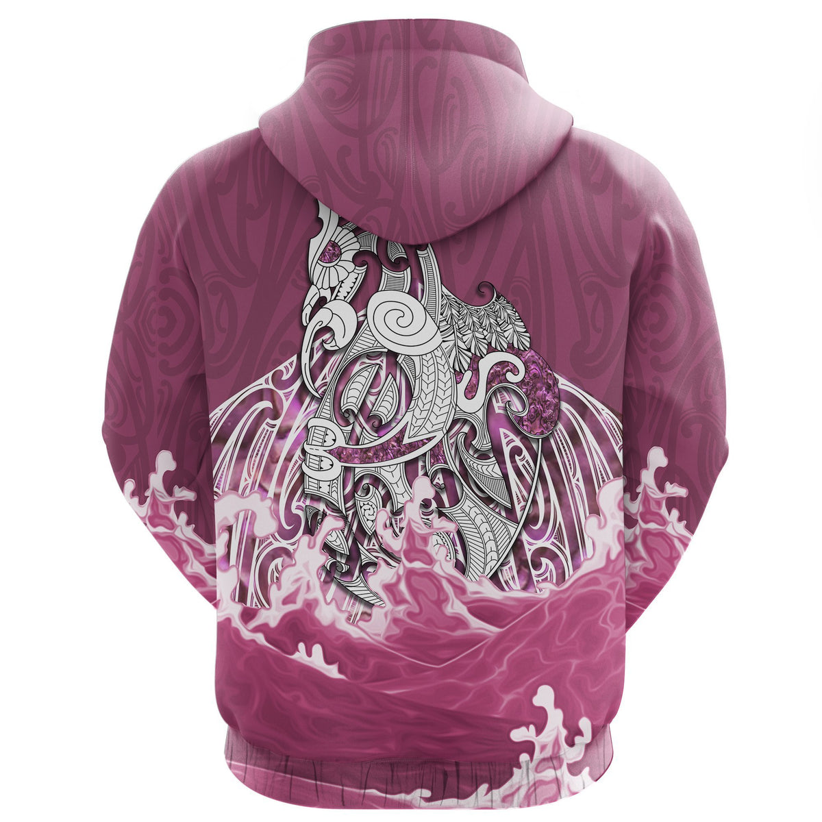 Maori Manaia The Blue Sea Hoodie, Pink - Polynesian Pride