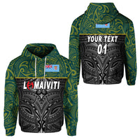 Custom Fiji Lomaiviti Rugby Hoodie Original Style, Custom Text and Number LT8 Unisex Green - Polynesian Pride