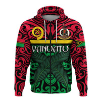 Custom Vanuatu Zip Hoodie Melanesian Warrior Version 2 LT4 - Polynesian Pride
