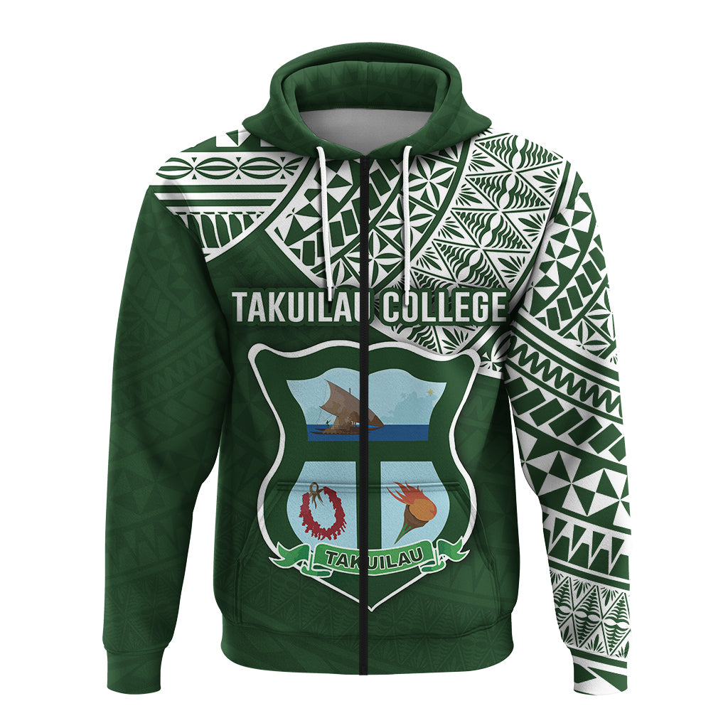 Custom Takuilau College Zip Hoodie Tonga Pattern LT4 - Polynesian Pride