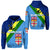 Vanuatu Malampa and Fiji Day Hoodie Simple Style LT8 Unisex Blue - Polynesian Pride