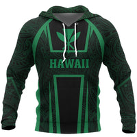 Hawaiian Kanaka Maoli Hoodie Sport Style Green Version Unisex Green - Polynesian Pride