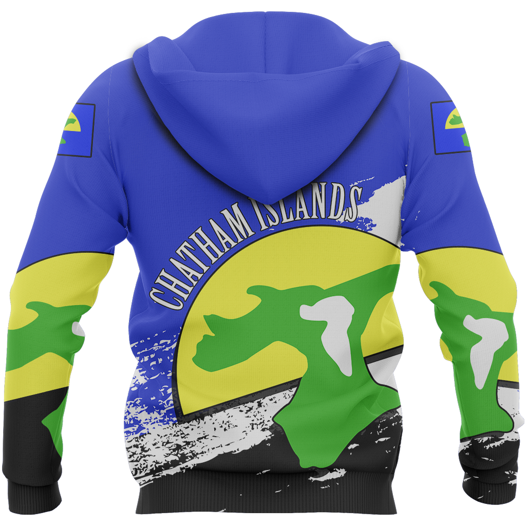 Chatham Islands Hoodie Chatham Islands Deer Map Special Z2 - Polynesian Pride