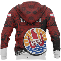 Tahiti Hoodie Tahiti Flag Polynesian Tattoo Special Z2 - Polynesian Pride