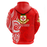 Custom Kolisi Tonga Zip Hoodie Mate Maa Tonga Polynesian Tattoo Style - Polynesian Pride