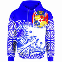 Tonga Custom Hoodie Youthful Dynamic Style Blue Neon Color Unisex Blue - Polynesian Pride