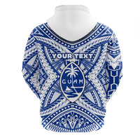 Custom Guam Rugby Hoodie Polynesian Patterns Blue LT16 - Polynesian Pride