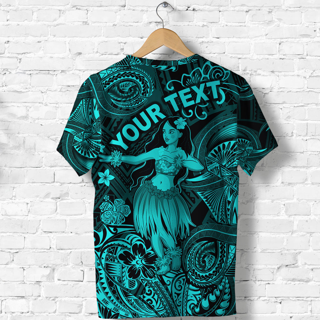 Custom Hawaii Hula Girl Polynesian T Shirt Unique Style Turquoise LT8 - Polynesian Pride