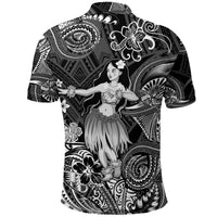 Hawaii Hula Girl Polynesian Polo Shirt Unique Style Black LT8 - Polynesian Pride