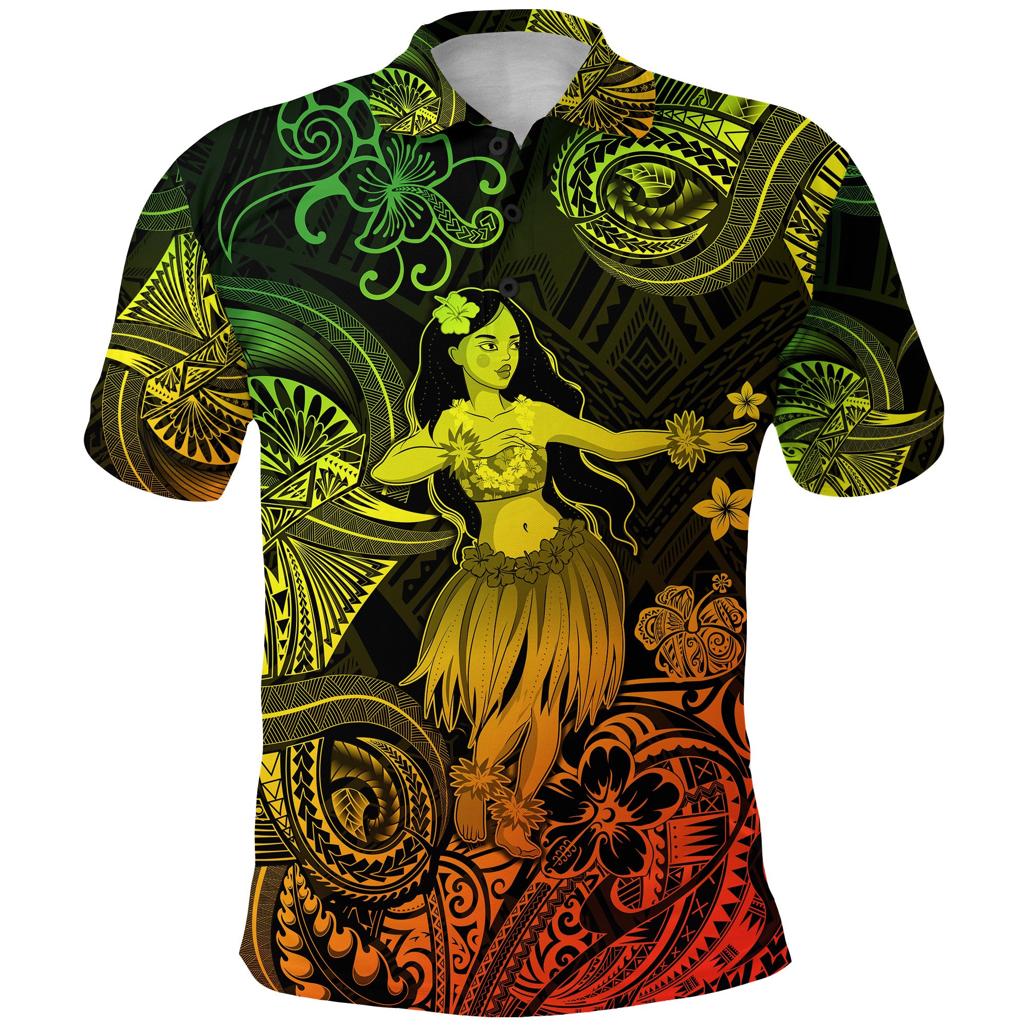 Hawaii Hula Girl Polynesian Polo Shirt Unique Style Reggae LT8 - Polynesian Pride