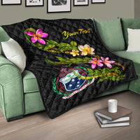 Samoa Polynesian Custom Personalised Quilt - Plumeria Tribal - Polynesian Pride