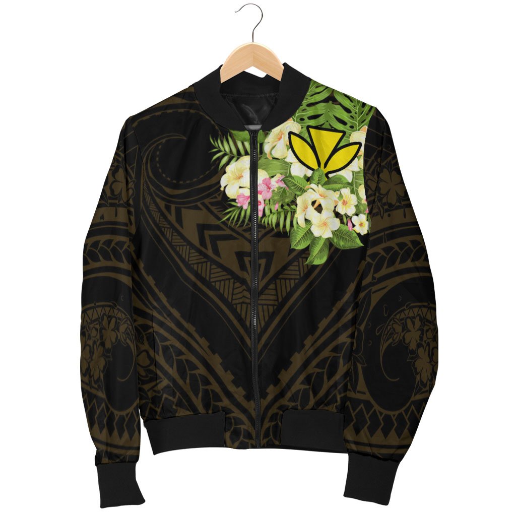 Hawaii Kanaka Maoli Men's Bomber Jacket - Polynesian Gold Patterns Collection - Polynesian Pride