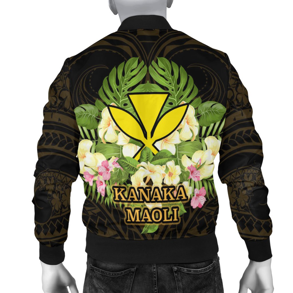 Hawaii Kanaka Maoli Men's Bomber Jacket - Polynesian Gold Patterns Collection - Polynesian Pride
