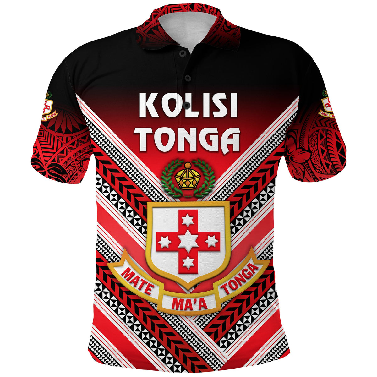 Custom Kolisi Tonga Polo Shirt Mate Maa Tonga Creative Style, Custom Text and Number - Polynesian Pride