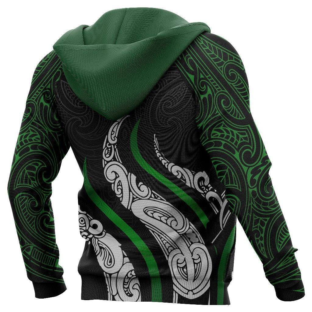 New Zealand Maori Zip Hoodie, Aotearoa Koru Fire Style - Polynesian Pride