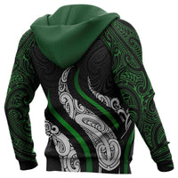 New Zealand Maori Zip Hoodie, Aotearoa Koru Fire Style - Polynesian Pride