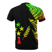 Kosrae Pattern T Shirt Kosrae Flag Polynesian Tattoo Reggae Style - Polynesian Pride