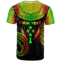 Kosrae Custom T Shirt Unique Serrated Texture Reggae Color - Polynesian Pride
