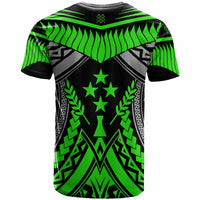 Kosrae T Shirt Tooth Shaped Necklace Texture Green Neon - Polynesian Pride