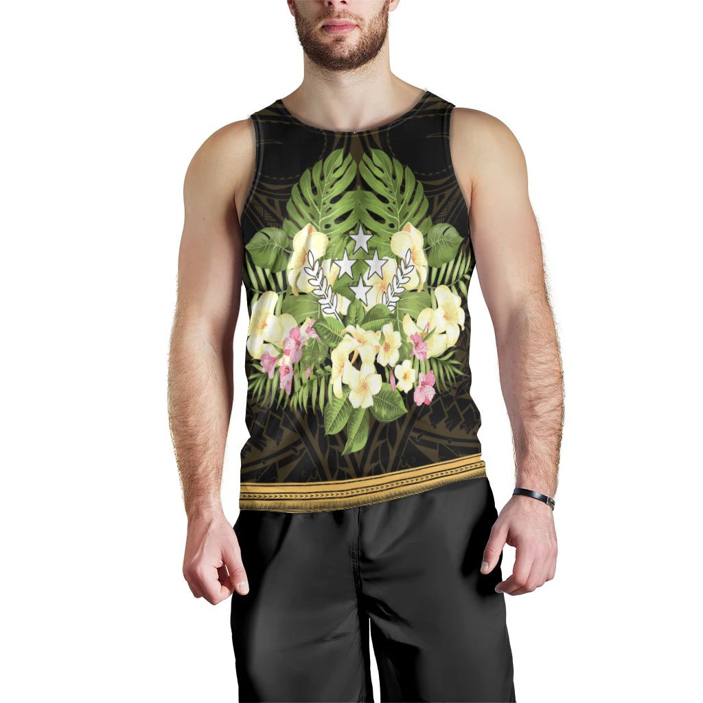 Kosrae State Men's Tank Top - Polynesian Gold Patterns Collection - Polynesian Pride
