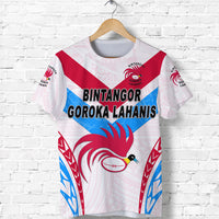 Custom Papua New Guinea Bintangor Goroka Lahanis T Shirt Rugby Original Style White, Custom Text and Number LT8 - Polynesian Pride